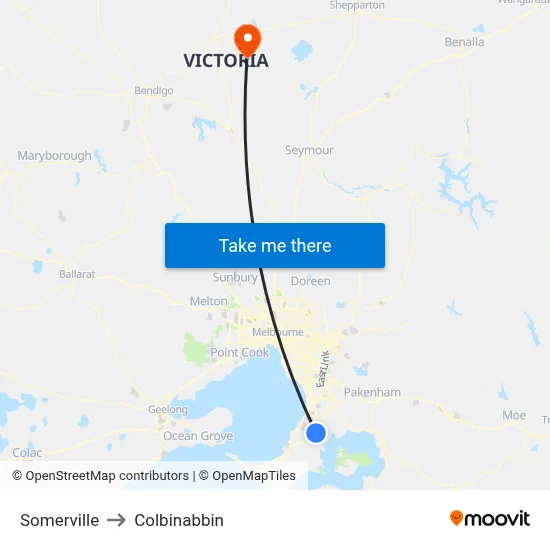 Somerville to Colbinabbin map