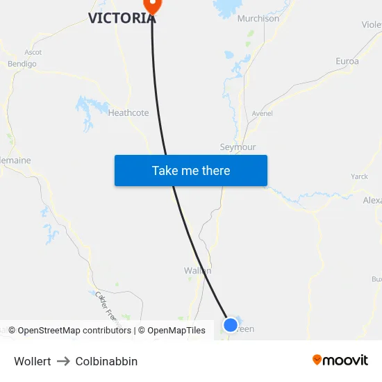 Wollert to Colbinabbin map