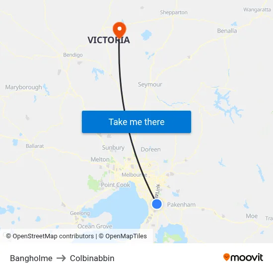 Bangholme to Colbinabbin map