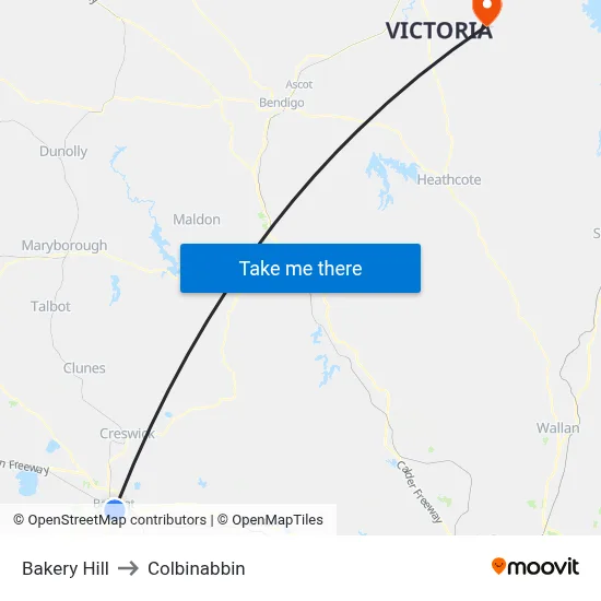 Bakery Hill to Colbinabbin map
