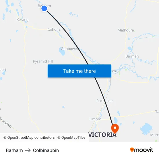 Barham to Colbinabbin map
