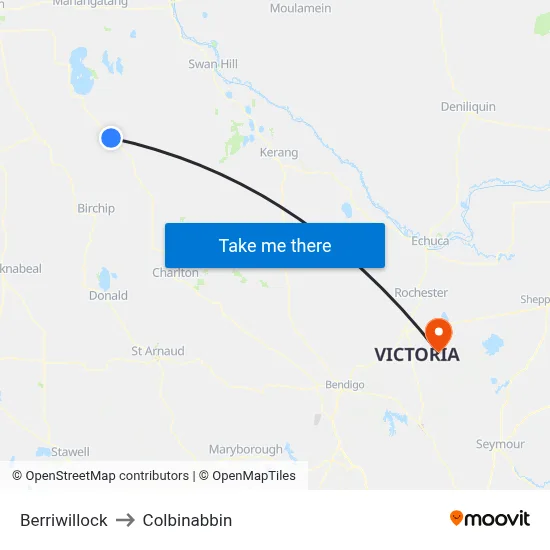Berriwillock to Colbinabbin map