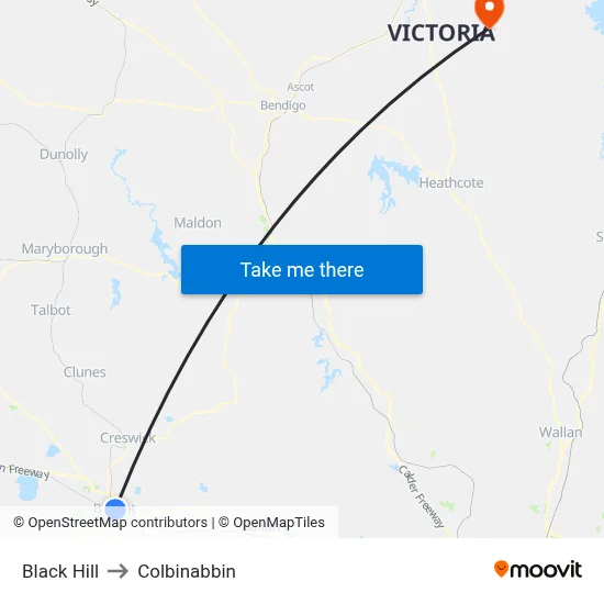 Black Hill to Colbinabbin map