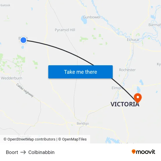 Boort to Colbinabbin map