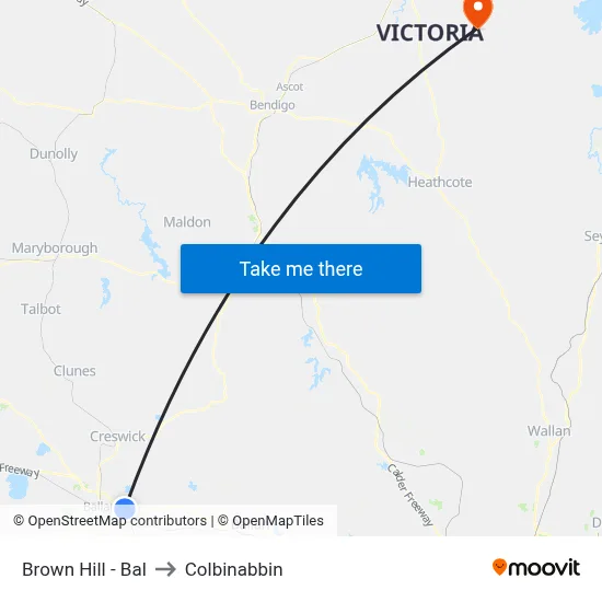 Brown Hill - Bal to Colbinabbin map