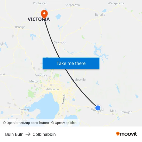 Buln Buln to Colbinabbin map