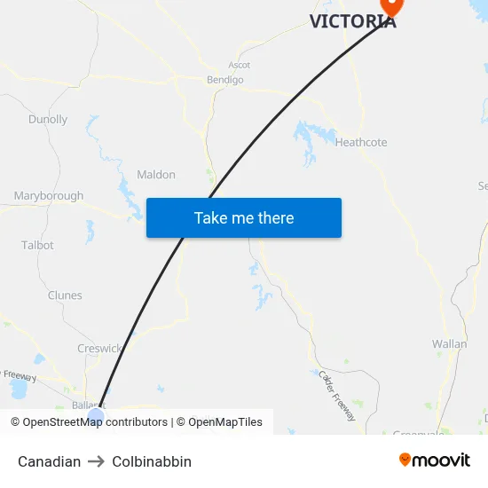 Canadian to Colbinabbin map