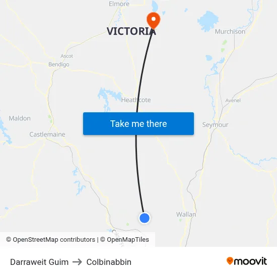 Darraweit Guim to Colbinabbin map