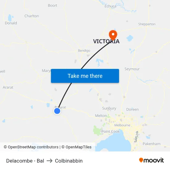 Delacombe - Bal to Colbinabbin map