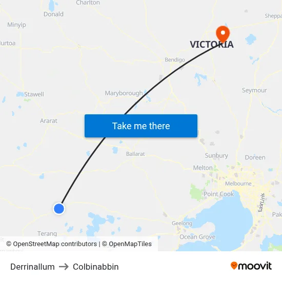 Derrinallum to Colbinabbin map