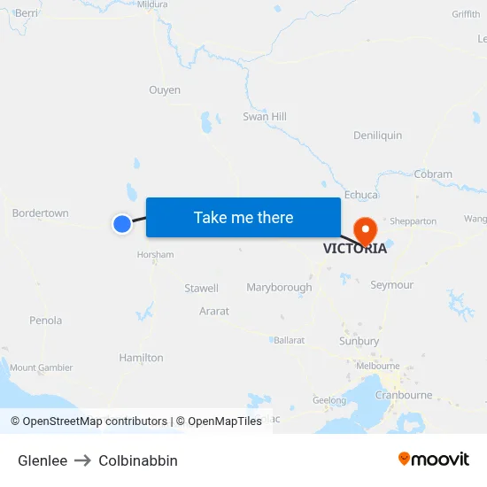 Glenlee to Colbinabbin map