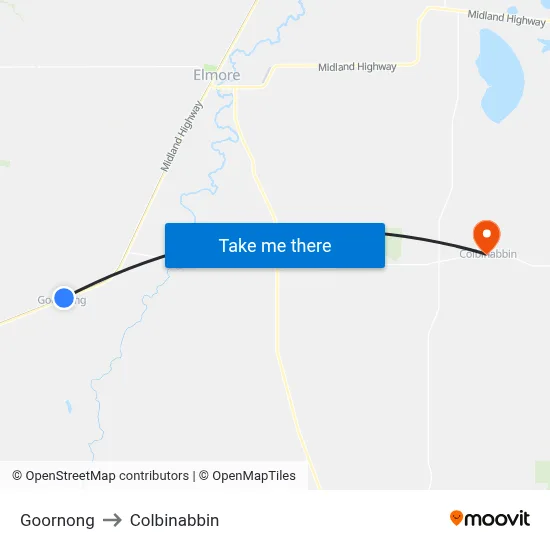 Goornong to Colbinabbin map