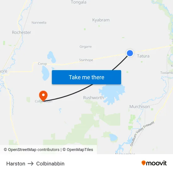 Harston to Colbinabbin map