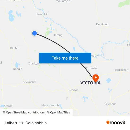 Lalbert to Colbinabbin map