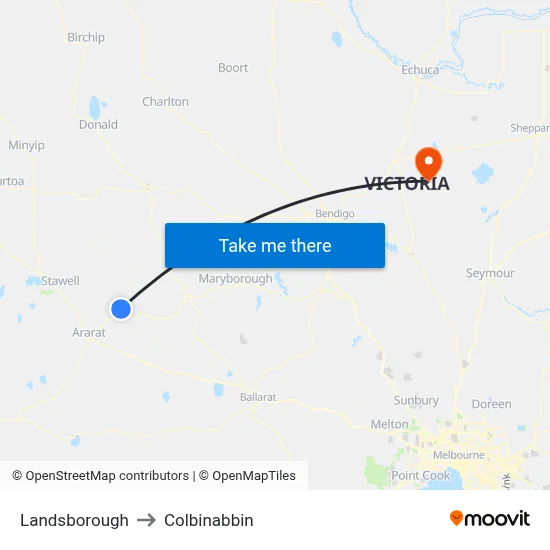 Landsborough to Colbinabbin map