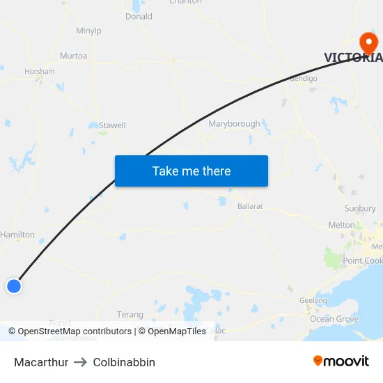 Macarthur to Colbinabbin map