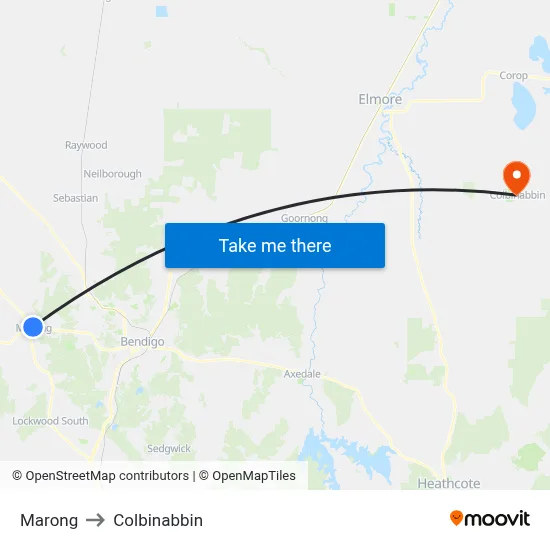 Marong to Colbinabbin map