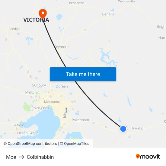 Moe to Colbinabbin map