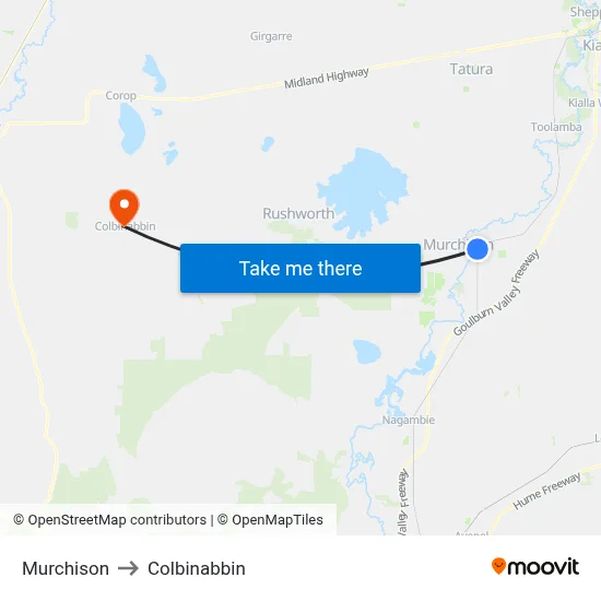 Murchison to Colbinabbin map
