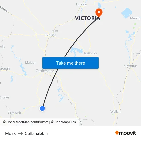 Musk to Colbinabbin map