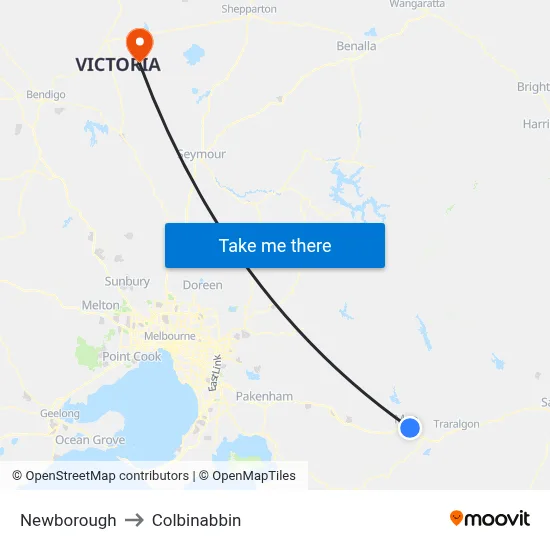 Newborough to Colbinabbin map