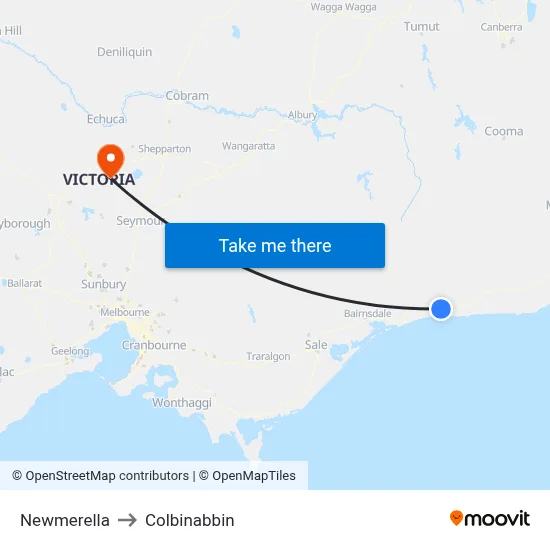 Newmerella to Colbinabbin map