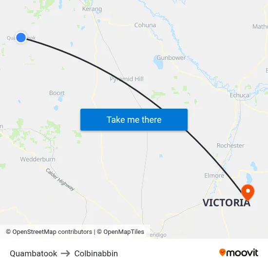 Quambatook to Colbinabbin map