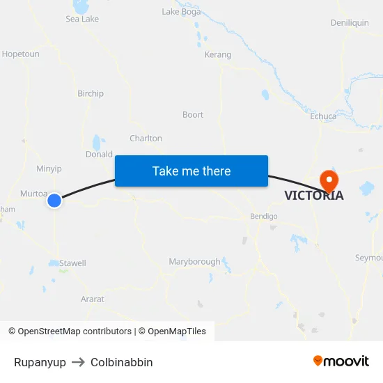 Rupanyup to Colbinabbin map