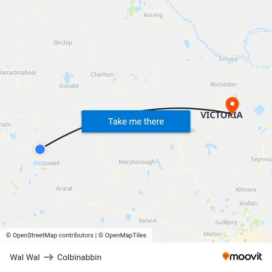 Wal Wal to Colbinabbin map