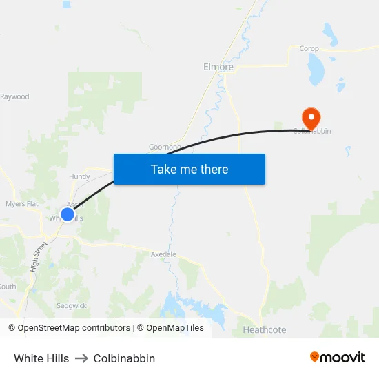 White Hills to Colbinabbin map