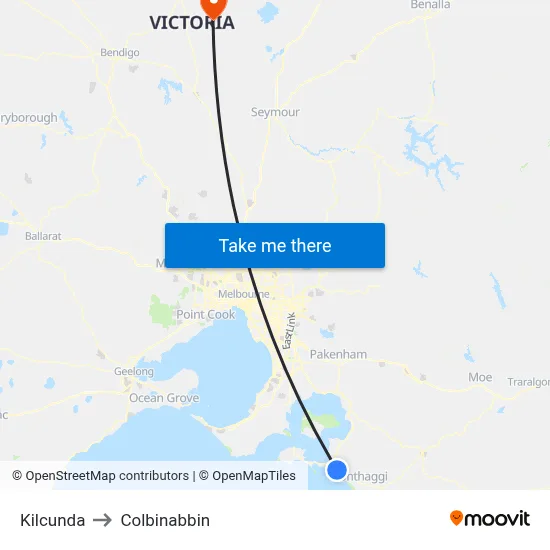 Kilcunda to Colbinabbin map