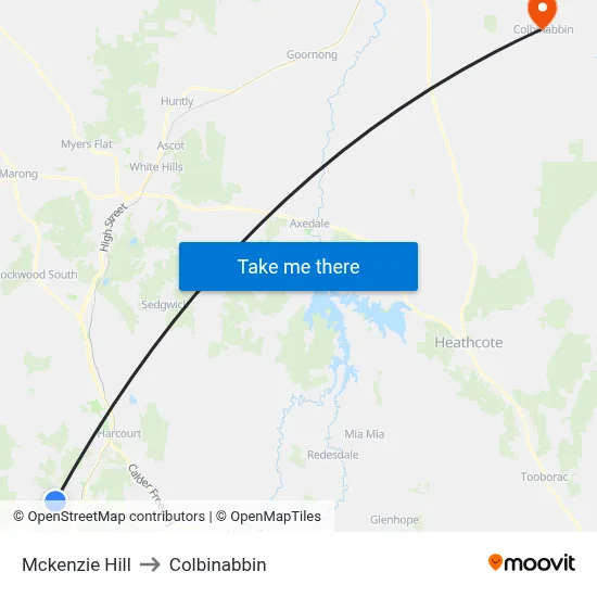 Mckenzie Hill to Colbinabbin map