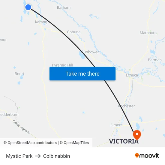 Mystic Park to Colbinabbin map