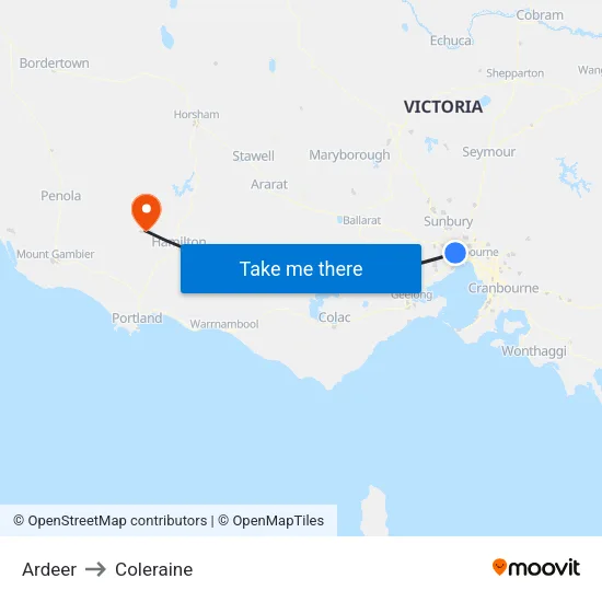 Ardeer to Coleraine map