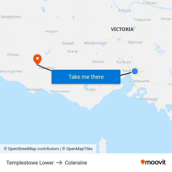 Templestowe Lower to Coleraine map