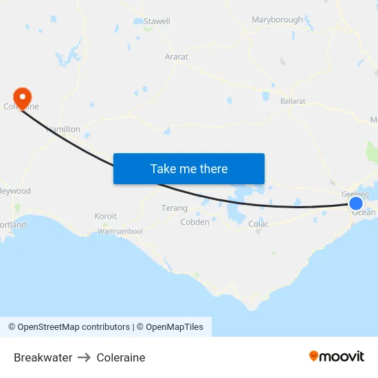 Breakwater to Coleraine map