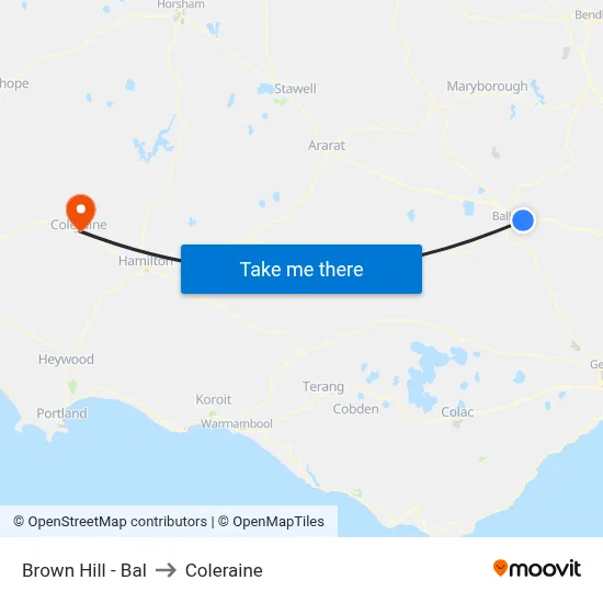 Brown Hill - Bal to Coleraine map