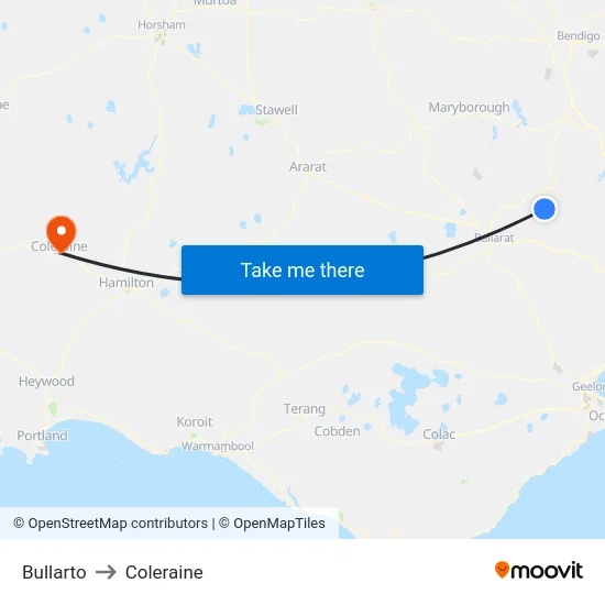 Bullarto to Coleraine map