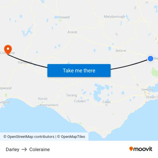 Darley to Coleraine map