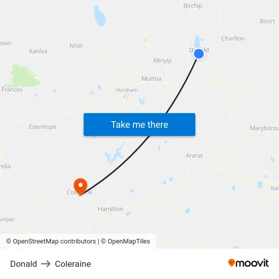 Donald to Coleraine map