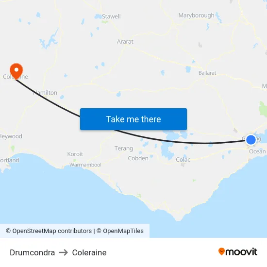 Drumcondra to Coleraine map