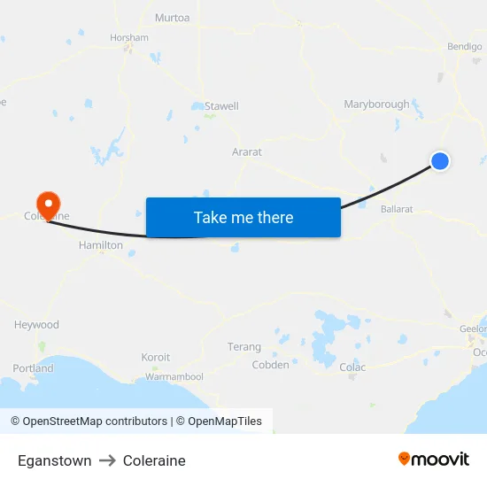 Eganstown to Coleraine map