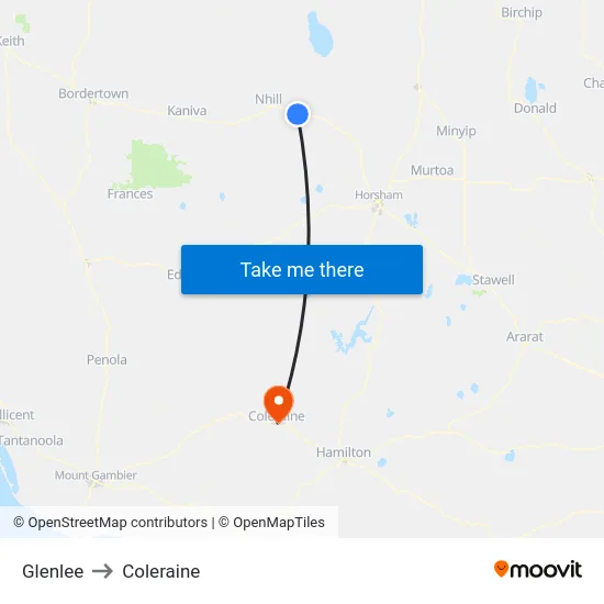 Glenlee to Coleraine map