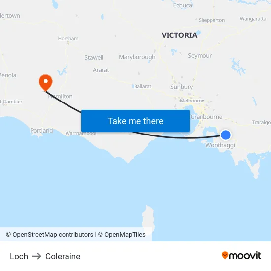 Loch to Coleraine map