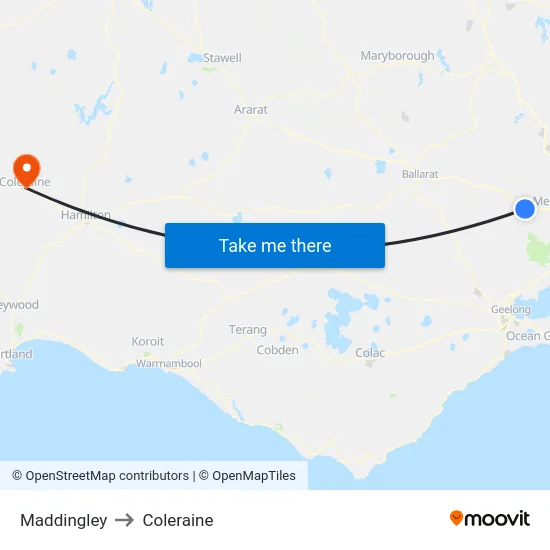 Maddingley to Coleraine map