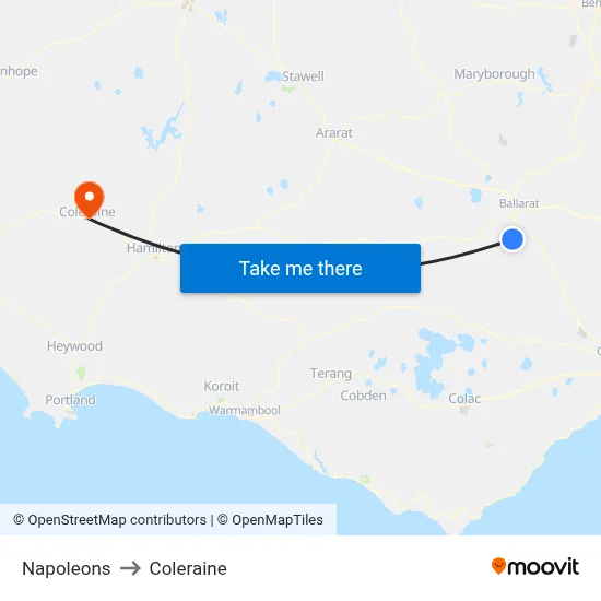 Napoleons to Coleraine map