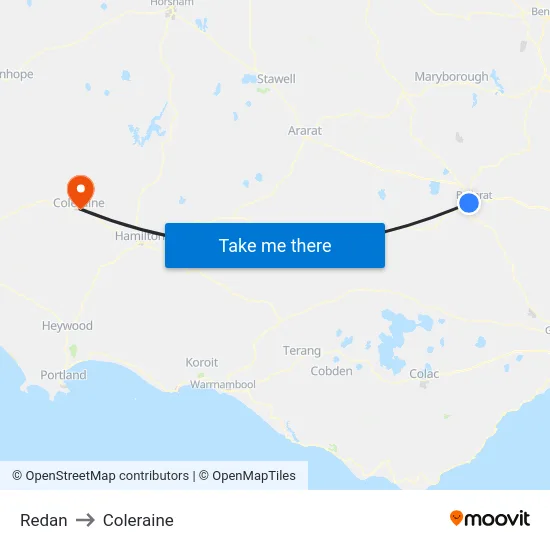 Redan to Coleraine map