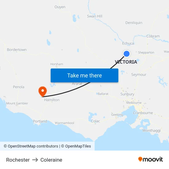 Rochester to Coleraine map