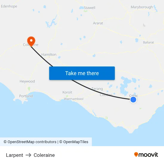 Larpent to Coleraine map