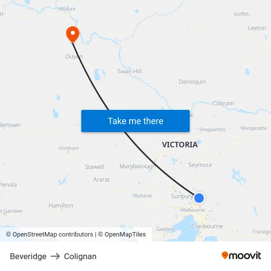 Beveridge to Colignan map